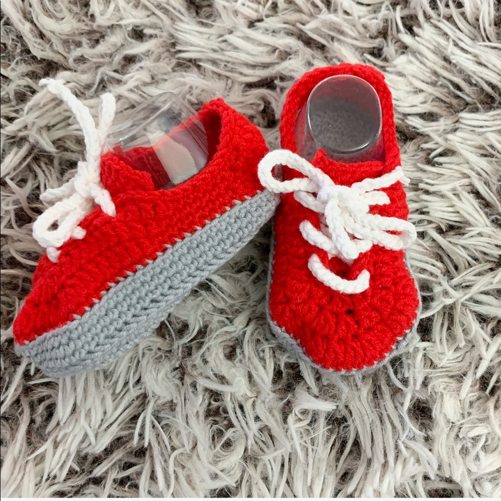Handmade Crochet Baby Sneakers